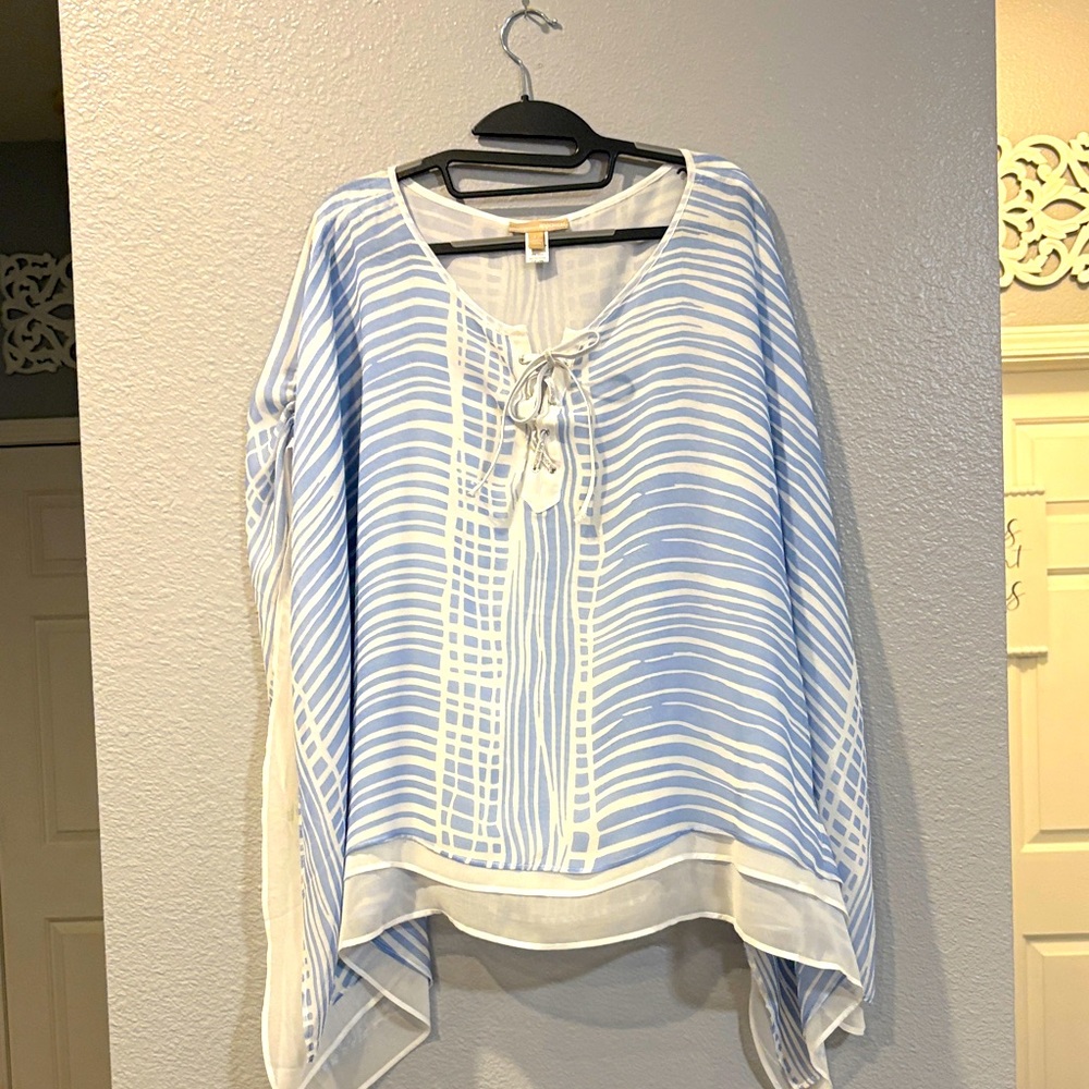 Elegant Blue and White Women's Tunic